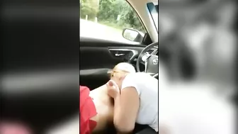 Buddy filming his friend getting a blowjob from a hooker in car