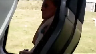 Woman Caught Peeping at Guy Dick Flashing and Jerking Off in Train