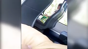 Woman Caught Peeping at Guy Dick Flashing and Jerking Off in Train