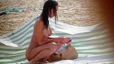 Busty, Nudist, Mature With Stunning Body, Beach