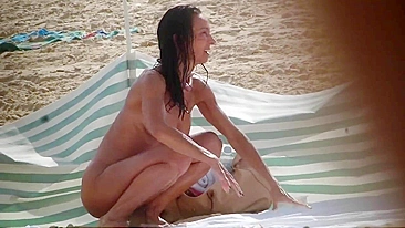 Busty, Nudist, Mature With Stunning Body, Beach
