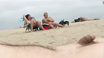Dick flashing at beach a stranger cums while watching nudist women