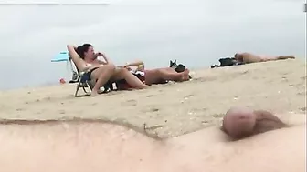 Dick flashing at beach a stranger cums while watching nudist women