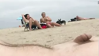 Dick flashing at beach a stranger cums while watching nudist women