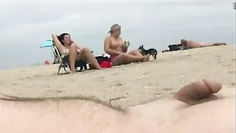 Dick flashing at beach a stranger cums while watching nudist women