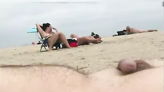 Dick flashing at beach a stranger cums while watching nudist women