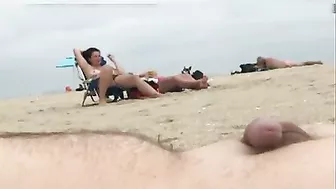 Dick flashing at beach a stranger cums while watching nudist women