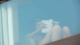 Hidden camera spying on two naked girls in hotel room
