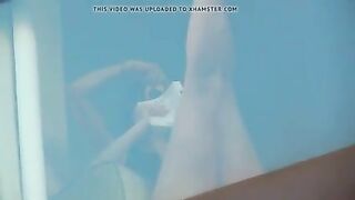 Hidden camera spying on two naked girls in hotel room