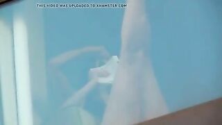 Hidden camera spying on two naked girls in hotel room