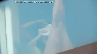 Hidden camera spying on two naked girls in hotel room