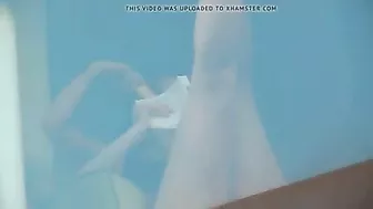 Hidden camera spying on two naked girls in hotel room