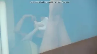 Hidden camera spying on two naked girls in hotel room