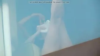 Hidden camera spying on two naked girls in hotel room