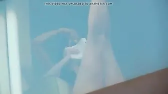 Hidden camera spying on two naked girls in hotel room