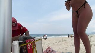 Seductive Brazilian Bikini-Clad Wife At The Beach
