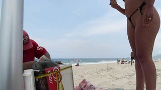 Seductive Brazilian Bikini-Clad Wife At The Beach
