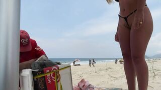 Seductive Brazilian Bikini-Clad Wife At The Beach