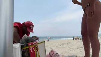 Seductive Brazilian Bikini-Clad Wife At The Beach