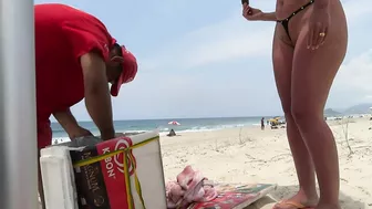 Seductive Brazilian Bikini-Clad Wife At The Beach