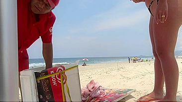 Seductive Brazilian Bikini-Clad Wife At The Beach