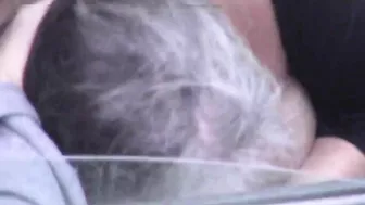 Caught on camera a woman giving blowjob to a stranger in car