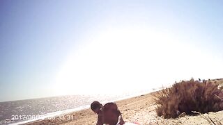 Dirty old nudists jerking off watching couple on the beach - real amateur voyeur beach porn video.