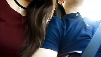 Horny Blowjob In The Car While He Drives Recklessly