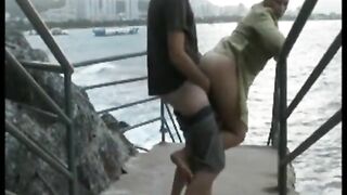 Passionate Couple Engages In Steamy Outdoor Sex By The Tantalizing Sea