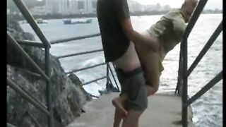 Passionate Couple Engages In Steamy Outdoor Sex By The Tantalizing Sea