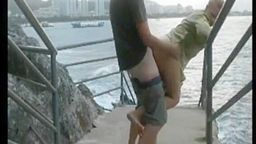 Passionate Couple Engages In Steamy Outdoor Sex By The Tantalizing Sea