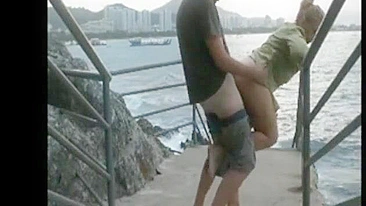 Passionate Couple Engages In Steamy Outdoor Sex By The Tantalizing Sea
