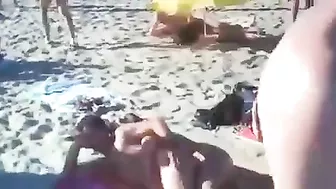 Nudist couples filmed fucking on the beach
