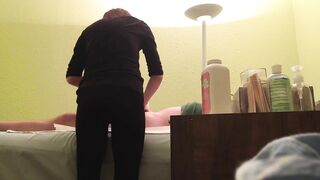 Hidden Cam at Wax Salon Girl Rubs Hard Dick of Customer