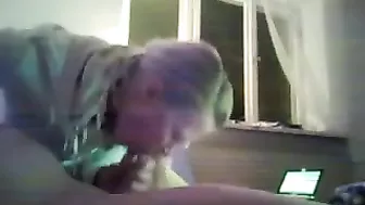 Sleazy Spycam Captures Horny Mom Blowing Humungous Cock And Swallowing Loads