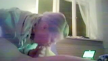 Sleazy Spycam Captures Horny Mom Blowing Humungous Cock And Swallowing Loads