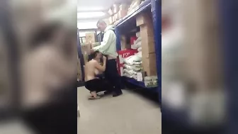 Woman caught giving a blowjob to colleague at work