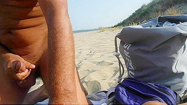 Nudist Stranger's Hot Cum On My Wife's Luscious Belly At The Beach