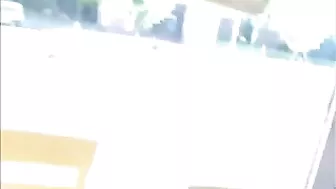 Two Stunning Topless Babes Flaunting Their Hot Assets In A Public Spot