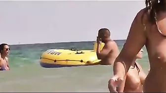 Sexy Topless Girl at the Beach