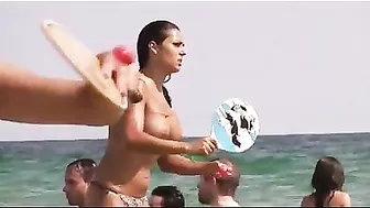 Sexy Topless Girl at the Beach