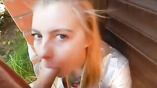 Public Blowjob And Cum Swallow With My Girlfriend