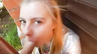 Public Blowjob And Cum Swallow With My Girlfriend