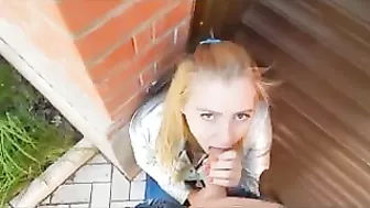 Public Blowjob And Cum Swallow With My Girlfriend