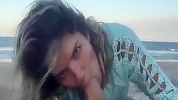 Scorching Hot Cumshot Facial On Beach With Mom's Tease And Blowjob!