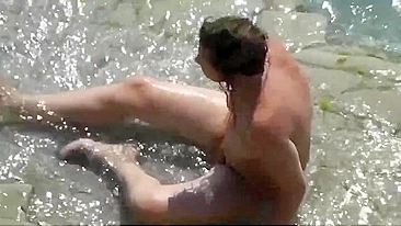 Sex On The Beach, Filmed By A Perv With A Hidden Camera