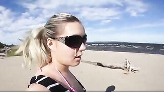 Hot And Steamy Oral Sex With Cumshot On The Beach With My Woman