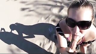 Hot And Steamy Oral Sex With Cumshot On The Beach With My Woman