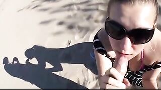 Hot And Steamy Oral Sex With Cumshot On The Beach With My Woman