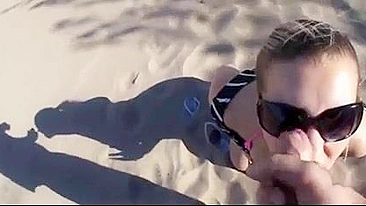 Hot And Steamy Oral Sex With Cumshot On The Beach With My Woman